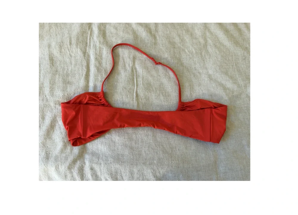 SKIMS Halter Bandeau Bikini Top - Red - XL